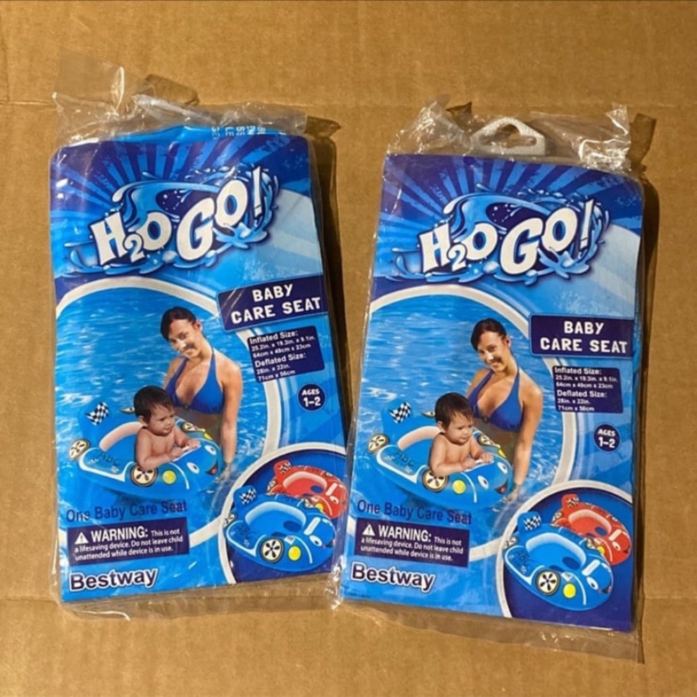 2 New H2O GO! Baby Care Seat Pool Floats Blue